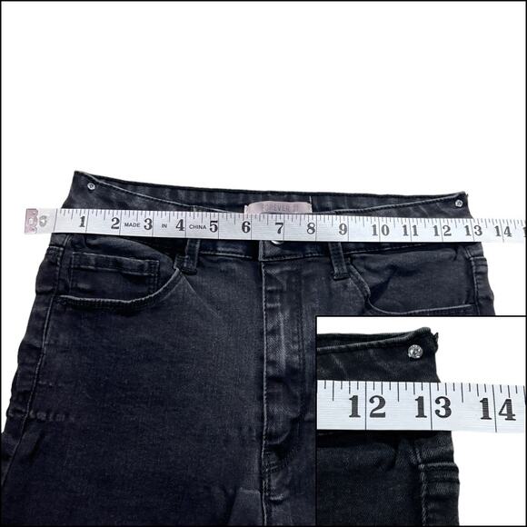 Forever 21 High Waist Skinny Jeans 5 Pocket Style Black Size 27 Ripples - Picture 8 of 11